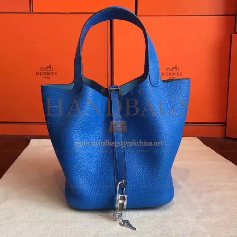 Replica Hermes Royal Blue Picotin Lock 22 Smooth Leather Bag