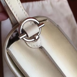 Replica Hermes White Roulis 18 Smooth Leather Bag
