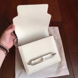 Replica Hermes White Roulis 18 Smooth Leather Bag
