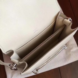 Replica Hermes White Roulis 18 Smooth Leather Bag