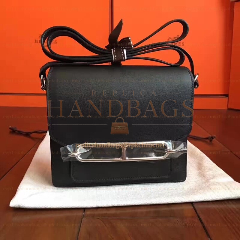 Replica Hermes Black Roulis 18 Bag