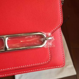 Replica Hermes Red Tan Roulis 18 Smooth Leather Bag
