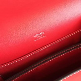 Replica Hermes Red Tan Roulis 18 Smooth Leather Bag