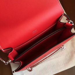 Replica Hermes Red Tan Roulis 18 Smooth Leather Bag