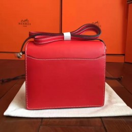 Replica Hermes Red Tan Roulis 18 Smooth Leather Bag
