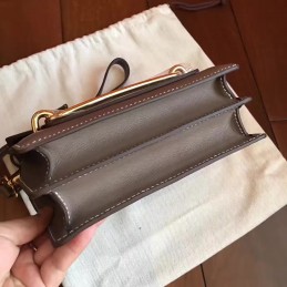 Replica Hermes Tan Roulis 18 Textured Leather Bag