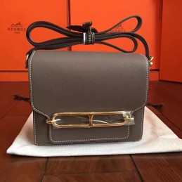 Replica Hermes Tan Roulis 18 Textured Leather Bag