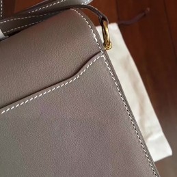 Replica Hermes Tan Roulis 18 Textured Leather Bag