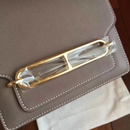 Replica Hermes Tan Roulis 18 Textured Leather Bag