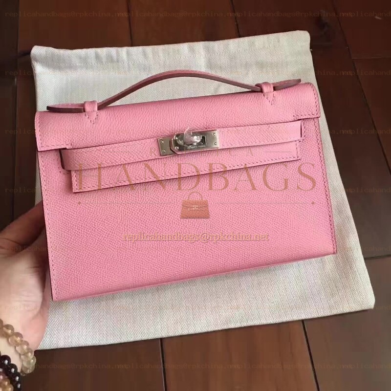 Replica Hermes Pink Kelly Pochette Bag