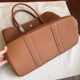 Replica Hermes Tan Garden Party 30 Textured Leather Bag