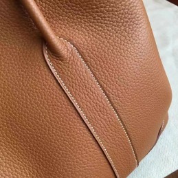 Replica Hermes Tan Garden Party 30 Textured Leather Bag