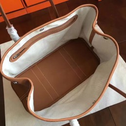 Replica Hermes Tan Garden Party 30 Textured Leather Bag