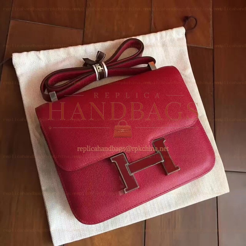 Replica Hermes Red Tan Constance Mini 18 Bag