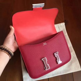 Replica Hermes Red Tan Constance Mini 18 Bag