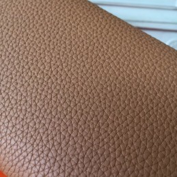 Replica Hermes Brown Pebbled Kelly Wallet Silver Hardware