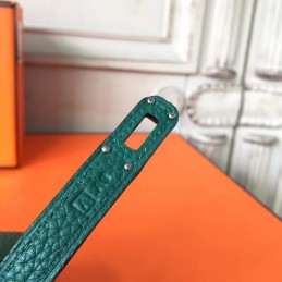 Replica Hermes Teal Green Kelly Wallet Silver Hardware