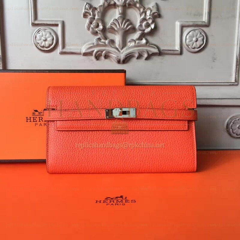 Replica Hermes Orange Kelly Wallet
