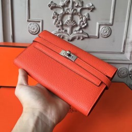 Replica Hermes Orange Kelly Wallet