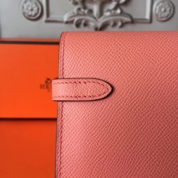 Replica Hermes Coral Pink Kelly Wallet Gold Hardware
