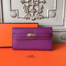 Replica Hermes Purple Kelly Wallet