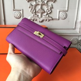 Replica Hermes Purple Kelly Wallet