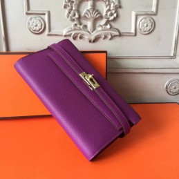 Replica Hermes Purple Kelly Wallet