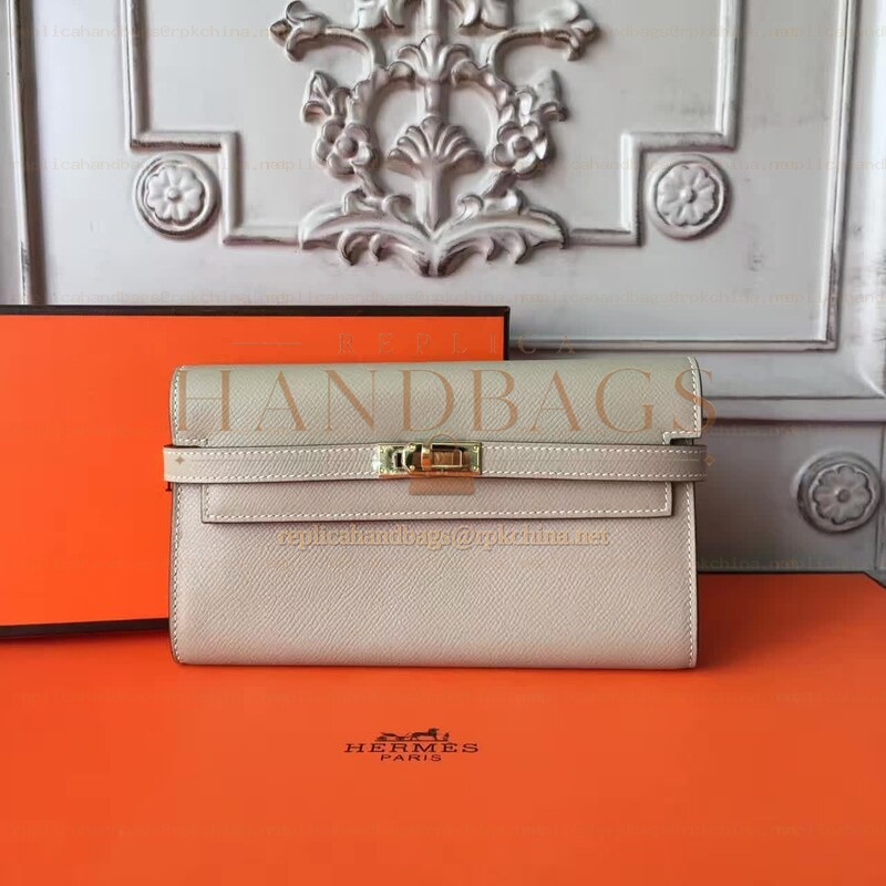 Replica Hermes Cream Kelly Wallet