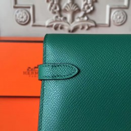 Replica Hermes Green Kelly Wallet Gold Hardware