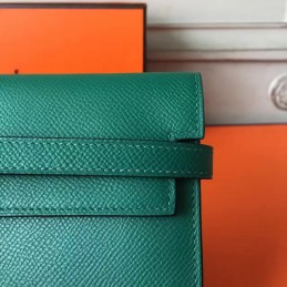 Replica Hermes Green Kelly Wallet Gold Hardware