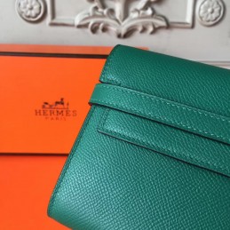 Replica Hermes Green Kelly Wallet Gold Hardware