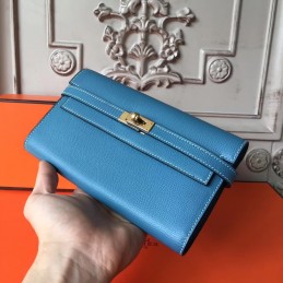 Replica Hermes Blue Kelly Wallet