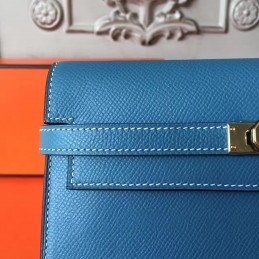 Replica Hermes Blue Kelly Wallet