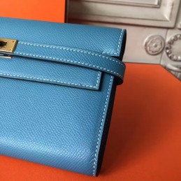 Replica Hermes Blue Kelly Wallet