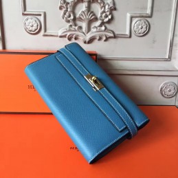 Replica Hermes Blue Kelly Wallet