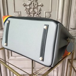 Replica Hermes Black Blue Multicolor Print Birkin 35 Bag