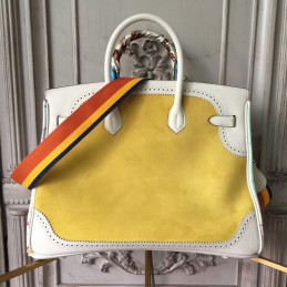 Replica Hermes White Yellow Birkin 35 Bag