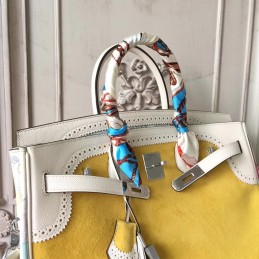 Replica Hermes White Yellow Birkin 35 Bag