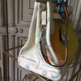 Replica Hermes White Yellow Birkin 35 Bag