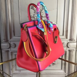 Replica Hermes Red Multicolor Birkin 30 Bag