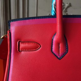 Replica Hermes Red Multicolor Birkin 30 Bag