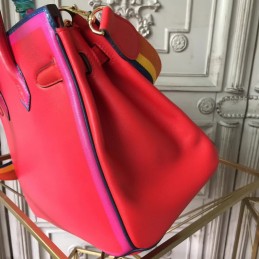 Replica Hermes Red Multicolor Birkin 30 Bag