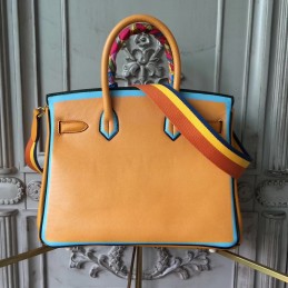 Replica Hermes Yellow Blue Birkin 30 Bag