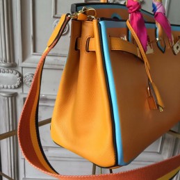 Replica Hermes Yellow Blue Birkin 30 Bag