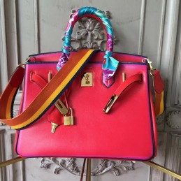 Replica Hermes Red Multicolor Birkin 30 Shoulder Strap Bag