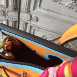 Replica Hermes Yellow Blue Birkin 30 Shoulder Strap Bag