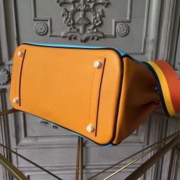 Replica Hermes Yellow Blue Birkin 30 Shoulder Strap Bag