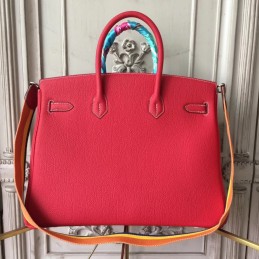 Replica Hermes Red Print Birkin 35 Bag