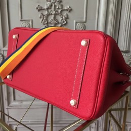Replica Hermes Red Print Birkin 35 Bag