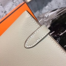 Replica Hermes Light Gray Kelly Wallet Silver Hardware